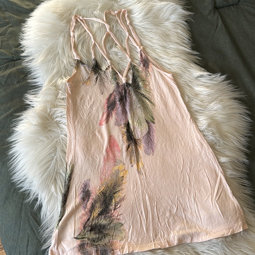 G U E S S Vintage Y2k Feather Boho Tank View 4